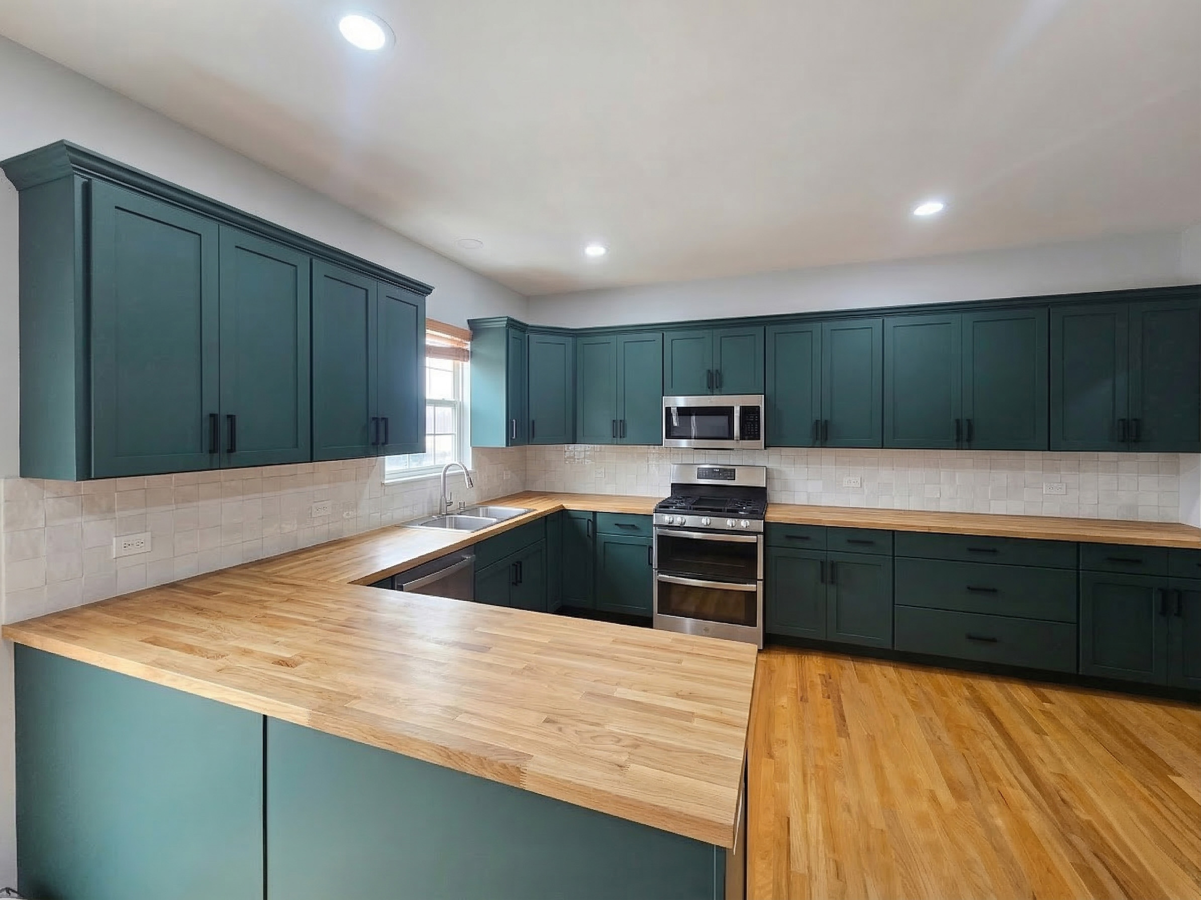 Cabinet Refacing — Warm Wood